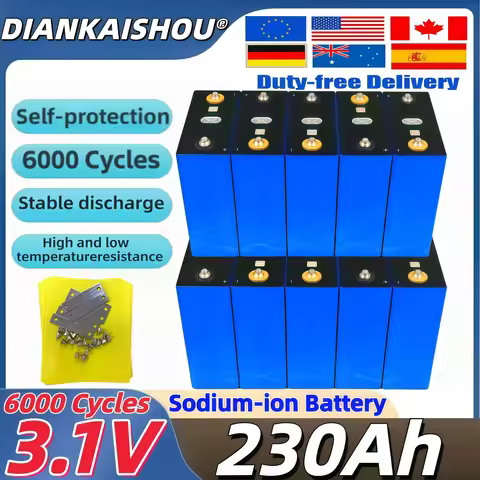 230Ah 3.1V Sodium-Ion Battery Cell 1.5C Discharge 6000+ Cycles Low Temp Resistant for RV Solar Golf 