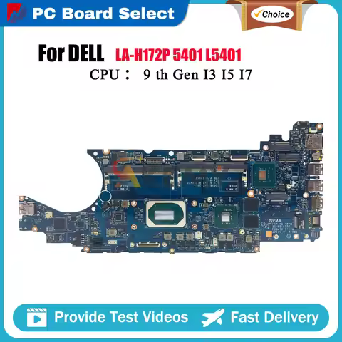 Laptop Motherboard For Dell Latitude 3541 5401 5501 LA-H172P with I5 i7 MX150 2G 06YY9J 04TXRT 02T31