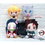 填充台灣棉花 台灣直送 鬼滅之刃毛公仔 6吋 12吋 16吋 炭治郎 禰豆子 善逸 伊之助 坐姿公仔 全新有吊牌有膠袋 梳化裝飾 抱枕 正版授權 台灣代購 #消費前減廢