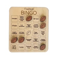 JIYAN2866 Wood Ball Bingo Game Sports-Themed Soccer/Baseball/Basketball/Football Football Bingo Boar