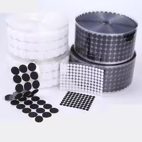 10/15/20/25/30/20X45/60mm Self Adhesive Fastener Tape Dots Sticker Hook and Loop Nylon Sticker Tape 