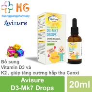 Avisure D3 - MK7 Drops - Bổ sung Vitamin D3 K2 giúp tăng cường hấp thu Canxi (Lọ 20ml)