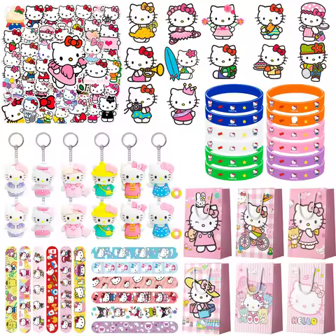 Hello Kitty Party Favors,110pcs Hello Kitty Birthday Party Favors-Hello Kitty Favor Bag Sticker Brac