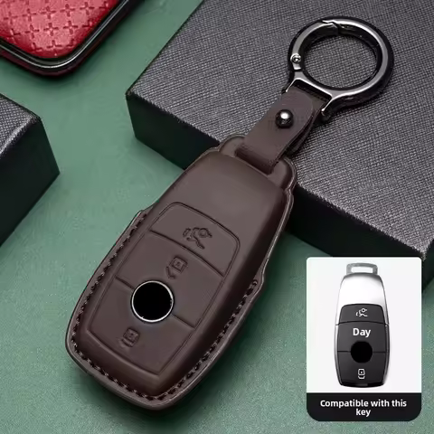 Genuine Leather Car Key Cover for Mercedes C260L/GLA/GLC300L/GLE/E300L/A200L Business Luxury Key Hol