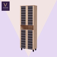 VHome Tori 4 Door Shoe Cabinet / Natural Design Shoe Cabinet / Multi-Tray and Space / Corridor Shoe 