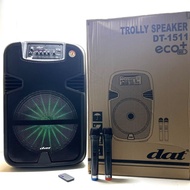 SPEAKER PORTABLE DAT DT 1511 ORIGINAL DAT DT1511 FREE 2 MIC WIRELESS