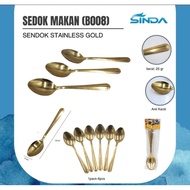 THICK GOLD TABLESPOONS CONTAIN 6 PCS B008 THICK GOLD TABLESPOONS/ GOLD SULTAN RESTAURANT TABLESPOONS