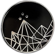 ACOTAR Velaris Mountains Silver Black Metal Lapel Pin 1"