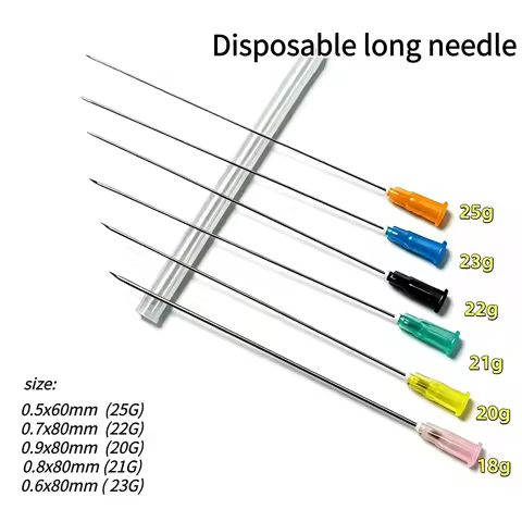 100PCS/box Disposable Sterile Long Needle Laboratory Sampling Needle Industrial DispensingNeedle 20G