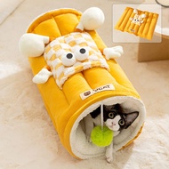 Cute Cat Bed Dog Bed Fun Cat Tunnel With Plush Cat Toy Ball Thick Warm Dog Mat Cat Sleeping Mat Suit