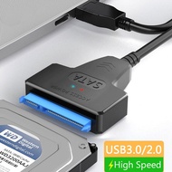 SATA เป็น USB 3.0/สาย2.0ถึง6 Gbps สำหรับ SSD เอ็กซ์เทอร์นัลฮาร์ดดิสก์2.5นิ้ว SATA ฮาร์ดไดรฟ์3 22ขาอะ