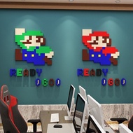 Internet Cafe E-sports Super Mario Arcade Wall Sticker Decoration Room Video Game Hanging Painting L