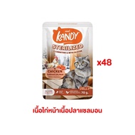 อาหารเปียกแมว Kandy สำหรับลูกแมว และแมวโต ตั้งแต่ 2 เดือนขึ้นไป ขนาด 70 กรัม 48ซอง/1ลัง