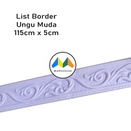 MW Wallpaper List Ungu Muda 3D Foam Wallborder