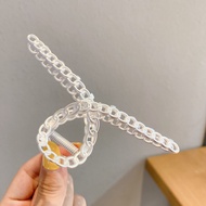 Korean Style Hair Clips for Women Square Metal Hair Pin Big Size Pearl Hair Clip Fashion Girl Ribbon