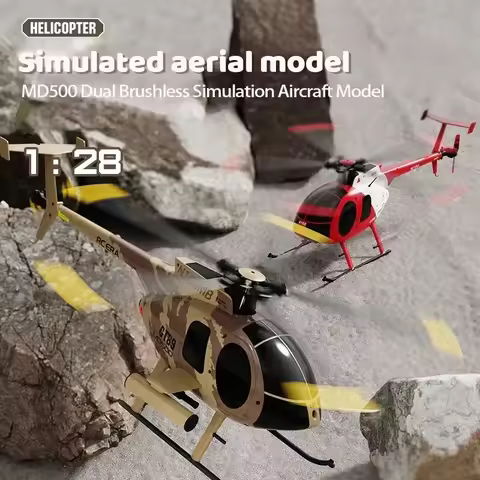 RC Era New 1:28 C189 Bird Rc Helicopter Tusk Md500 Dual Brushless Simulation Model 6-axis Gyro Simul