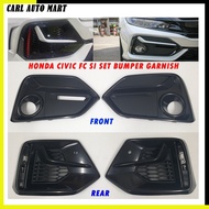 Honda Civic FC Type R &amp; SI Set Bumper  Garnish/ Fog Lamp Cover/ Rear Bumper Cover All Black
