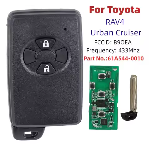 For Toyota RAV4 Urban Cruiser B90EA 4D DST80 P1 98 433MHz 2 Button Keyless Go Car Remote Control Key