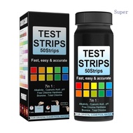 Super Pool Spa Test Strips Quick Accurate Pool Test Strips 7-1 Pool Test Kit Bromine pH Hardness Chlorine Test Strips