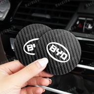 2pc Car Badge Water Cup Holder Anti-slip Pad Bottle Holder Coaster Auto Interior For BYD M6 G3 G5 T3
