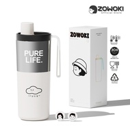 Zowoki Q18-2ED Cloud Temperature-Retaining Water Bottle Premium Grade Cold-Hot Storage Glass Capacit