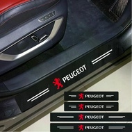 4pcs Peugeot Car Door Sill Plate Sticker Accessories Interior Car Stickers Auto Goods For Peugeot 20