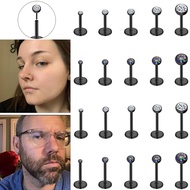 1 PC 18G/20G Labret Lip Piercing Stainless Steel Labret Piercing Push-in Nostril Stud 1.5/2/2.5/3/4m