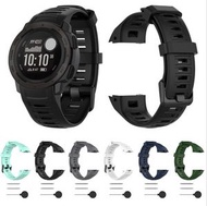 日本暢銷 - 22mm 青色 矽膠替換錶帶腕帶 適用於 Garmin Instinct