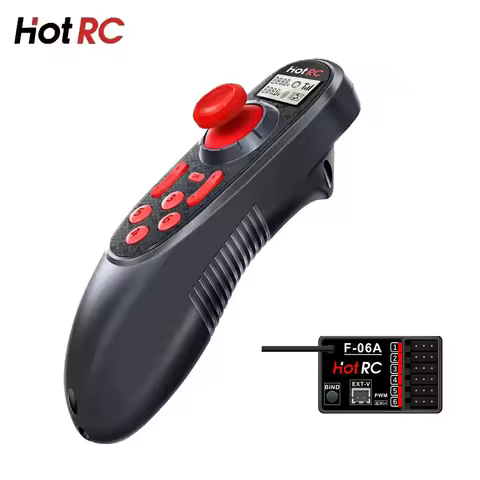 HOTRC DS-600 6CH 2.4GHz Radio System Transmitter Remote Controller with DS 600 PWM 6 Channel Receive