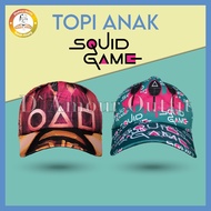Topi Anak Laki Laki Perempuan Motif SQUID GAME 3 - 10 Tahun Sablon Sublime Unisex High Quality Merah