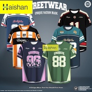 UNIQUE NATION STREETWEAR JERSEY DESIGN NUMBERIC PRINTED S-8XL BAJU ROUND-NECK KASUAL SIMPLE KAIN JER