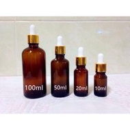 滴管精油瓶 100ml/50ml/20ml/10ml/5ml 茶色玻璃滴管精油瓶 滴管玻璃瓶