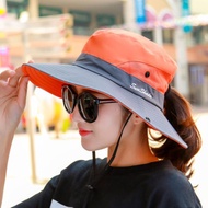 【CC】 UV Protection UPF 50  Hat Fishing Adult Large Wide Brim Bob Hiking Outdoor Hats With Chain