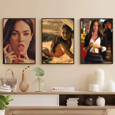 M-Megan Fox Poster Self-adhesive Art Waterproof Paper Sticker Coffee House Bar Room