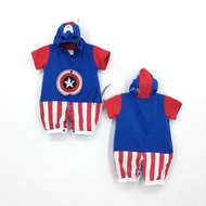 Angel Baby Captain America Baby Romper (Blue)