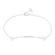 【二手】蒂芙尼 T 字Smile小手鍊，腕圍 15 厘米，18K白K金，女士 T 字Smile小手鍊