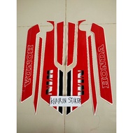 MERAH Honda win 1984 84 white red striping sticker