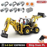2466PCS Backhoe Loader Building Blocks City Engineering Vehicle Remote Control Truck Model Bricks Ch