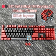 Red and black 104 keycaps ABS OEM universal backlit keycap replacement mechanical keyboard accessori
