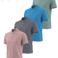 เสื้อเชิ้ตผู้ชาย Lu OBM 4 ตัว สีพื้น สวมใส่และระบายได้ดี คอปก สไตล์ธุรกิจคลาสสิก เหมาะสำหรับใส่กลางแ