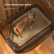 【In Stock】Semi-Enclosed Litter Box｜Deep Base Anti-Splash｜High Guard｜Tracking Mat｜Easy Clean｜61cm Lar
