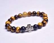 天然黃虎眼石多寶手鏈 黃發晶 藍砂石組合