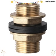 NAILSDECOR Bulkhead Fitting, Brass G1/2 G3/4 G1 Male Tube Adaptor, With 2 Silicone Gaskets Hose Fitt