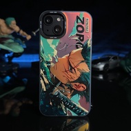 For IPhone 11/12/13/14/15 Pro Max Case One Piece Zoro Laser Case For IPhone 11,12,13,14,15,11PM,12PM