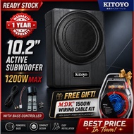 [FREE WIRING SET] Kitoyo Underseat Subwoofer 10.2'' Car Underseat Active Subwoofer Super Slim Active