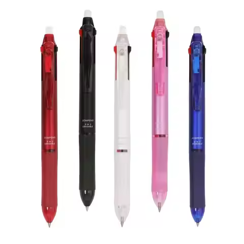 High Quality 3-in-1 Erasable Pen 0.5mm Tip Black/Blue/Red Ink Multicolor Pen Writing Tool Neutral Pe