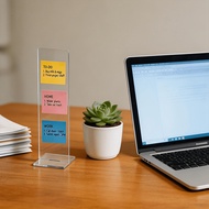 Acrylic Memo Message Board,  Detachable Sticky Note Holder Stand, Simple Vertical Desktop Reminder B