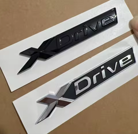 1X New Chrome Black Fender lowercase Letters XDrive Emblems for 1 3 4 5 6 7 Series X1 X3 X4 X5 X6 Z4