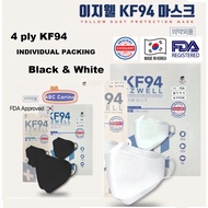 KF94🇰🇷Ezwell Original 3D Face Mask Black &amp; White approved by KFDA MADE IN KOREA🇰🇷★KF94MASK/4ply/KF94 import from Korea🇰🇷