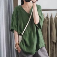 Adler Casa| Premium Linen Sleeveless Loose Vest T-shirt